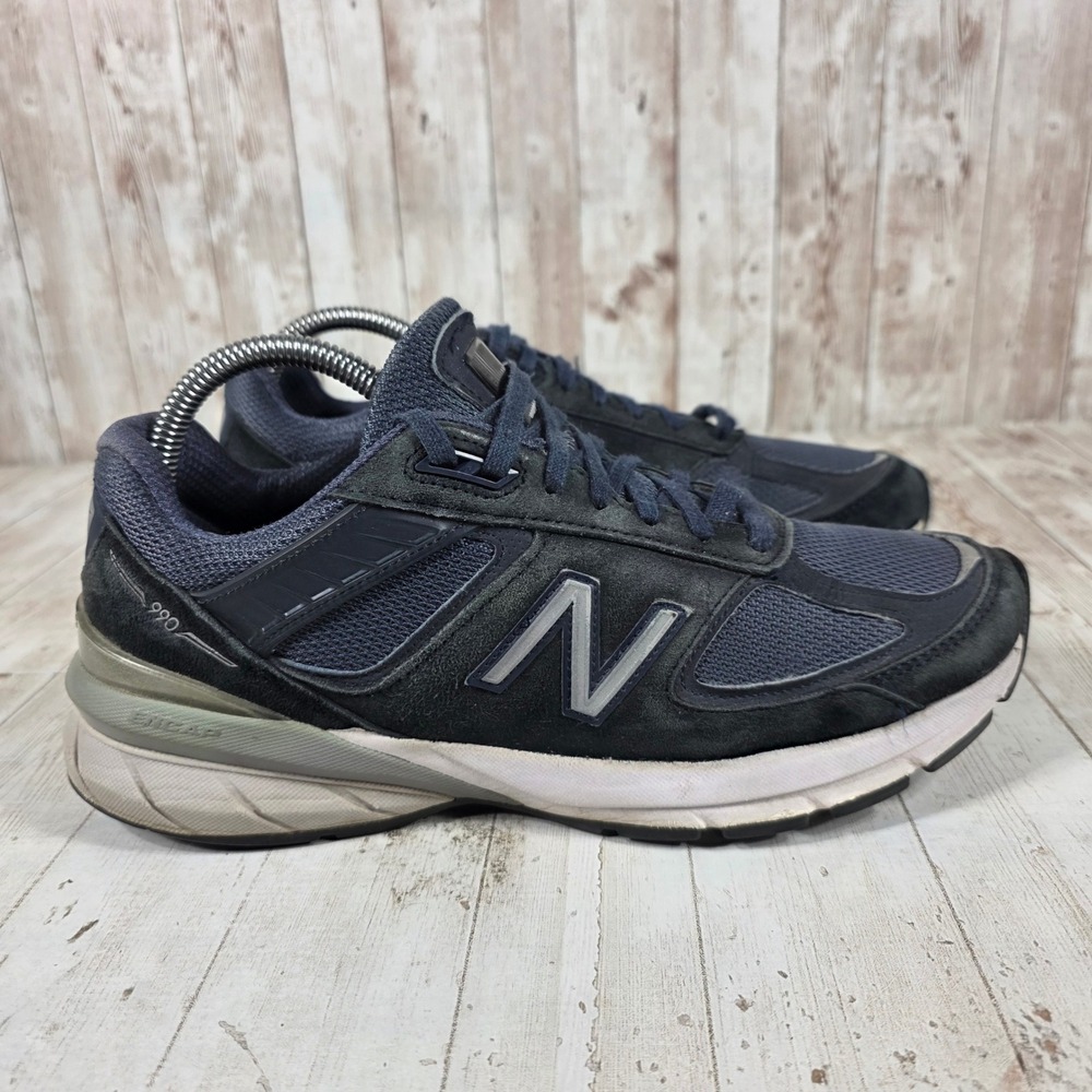 New Balance 990v5 Navy Blue Silver Suede Mesh Sneakers‎ W990NV5 Womens 9